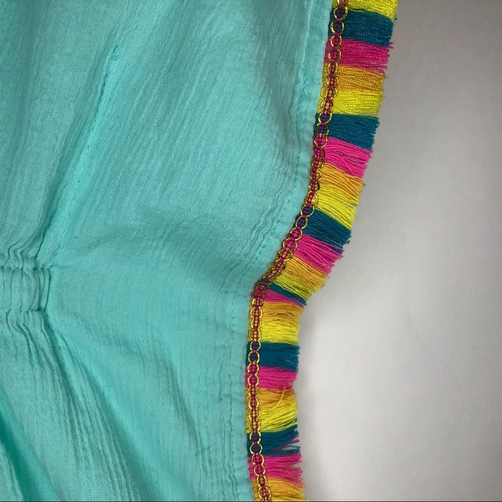 FLAPDOODLES sleeveless fringe top neon colors 10 - Picture 7 of 9